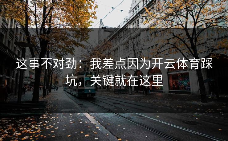 这事不对劲:我差点因为开云体育踩坑,关键就在这里 这事不对劲:我差点因为开云体育踩坑,关键就在这里