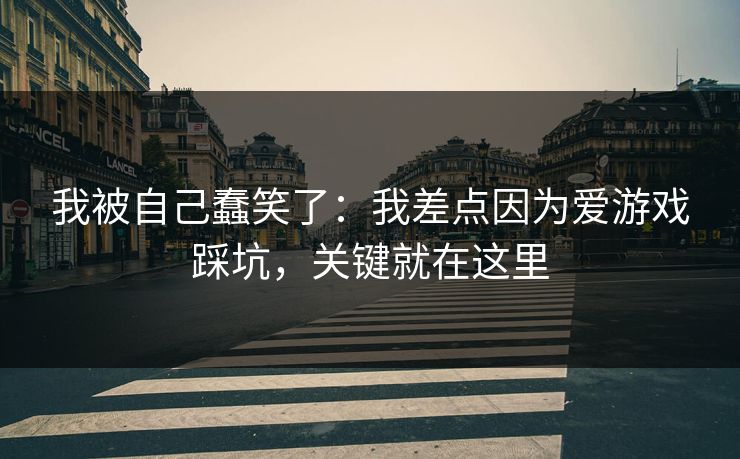 我被自己蠢笑了:我差点因为爱游戏踩坑,关键就在这里 我被自己蠢笑了:我差点因为爱游戏踩坑,关键就在这里